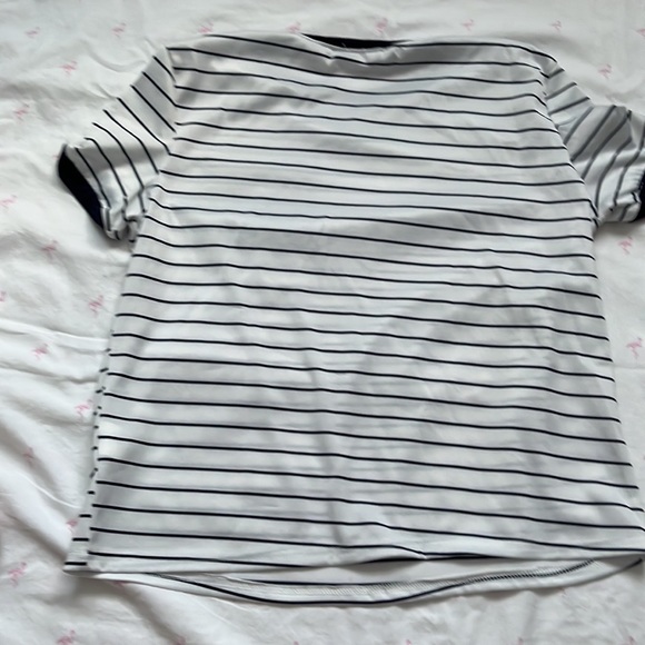 Blue and white stripped short sleeve shirt - Picture 4 of 4